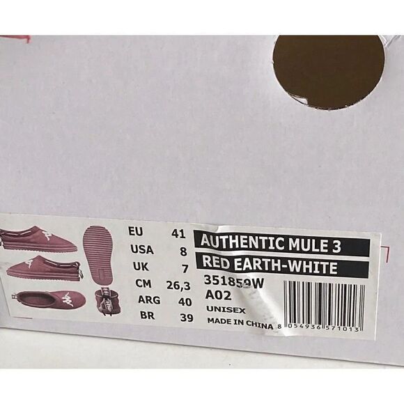 KAPPA Authentic MULE 3 Slip On Mules Red Unisex Men’s Sz 8 Women’s 9.5 NEW‎ main image 8